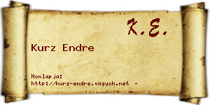 Kurz Endre névjegykártya
